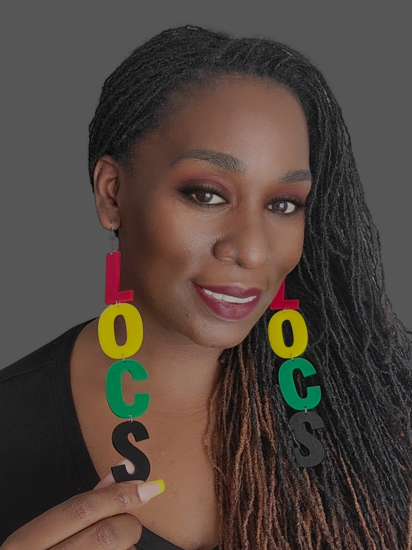 LVS Merch Afrocentric Colored Arylic Loc Earrings