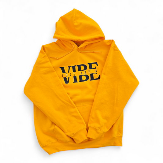 Locs Are A Vibe Hoodie- Black Glitter 0r Plain Black Print